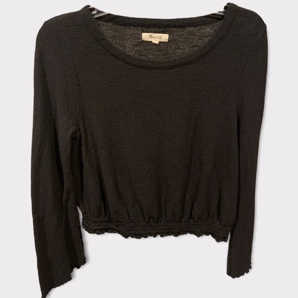 Madewell black long sleeve blouse